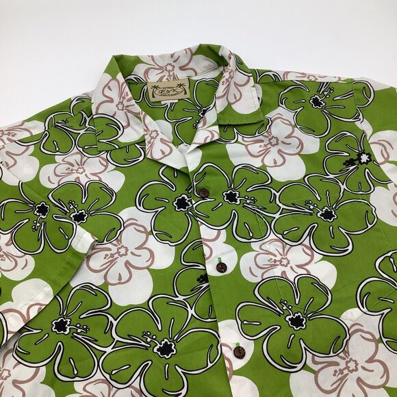 F & K Fashion Mens Short Sleeve Button Up‎ Vintage Hawaiian Shirt Size Large - Picture 1 of 5